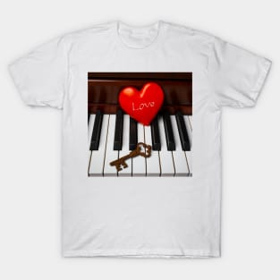 Love Heart With Skeleton Key T-Shirt